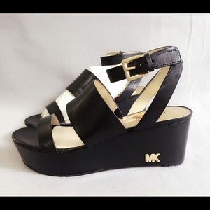 MICHAEL Michael Kors Poesy Leather Sandal Black 7.5